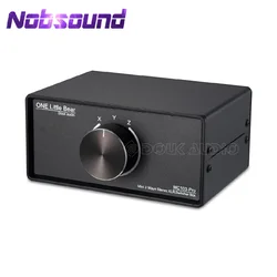 Nobsound Mini 3 Way Audio Mechanical Switcher XLR Balanced Passive Selector Stereo 1(3)-IN-3(1)-OUT Splitter Box