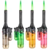 Torch Lighter, Green Flame Jet Lighters, Adjustable Flame Windproof Visible Fuel Tank Kitchen, Outdoor, BBQ (Without Butane Gas) 1