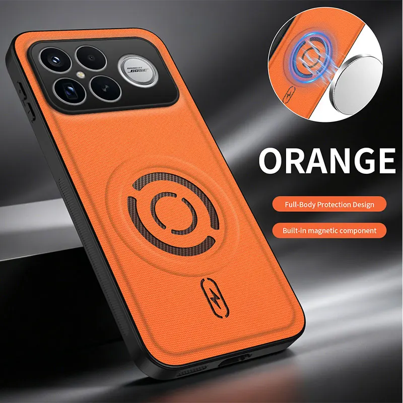 Luxury Magnetic Leather Tech Texture Case - Stylish and Elegant Design