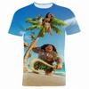 Disney Girls Summer Movie Print T-shirt Princess Moana Kids Boys Clothes Cartoon T Shirt Short Sleeve Adults Women Men Tee Tops 3