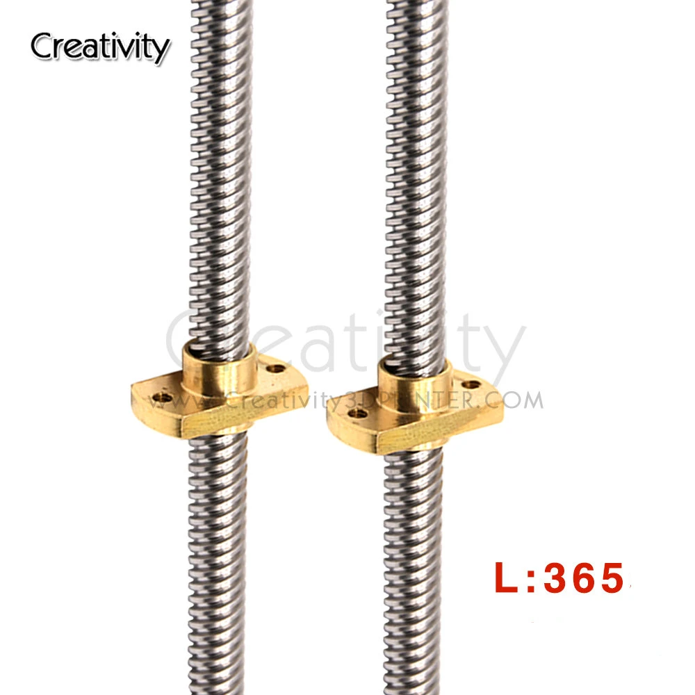 3D Printer Parts 2PCS Lead 8MM 365MM Ender-3 Z axis Rod Lead Screw+Lead Screw Brass Nut for Ender-3 3D Printer