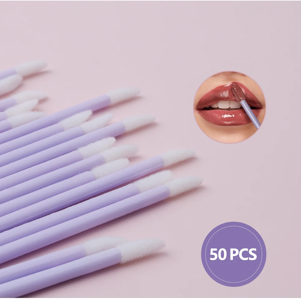 SAKURAHANA 50Pcs Lippen Pinsel Wimpern Individuelle Entfernen Reinigung Mascara Applikator Lippen Pinsel Lippenstift Make-Up Schönheit Werkzeug – Detail 4