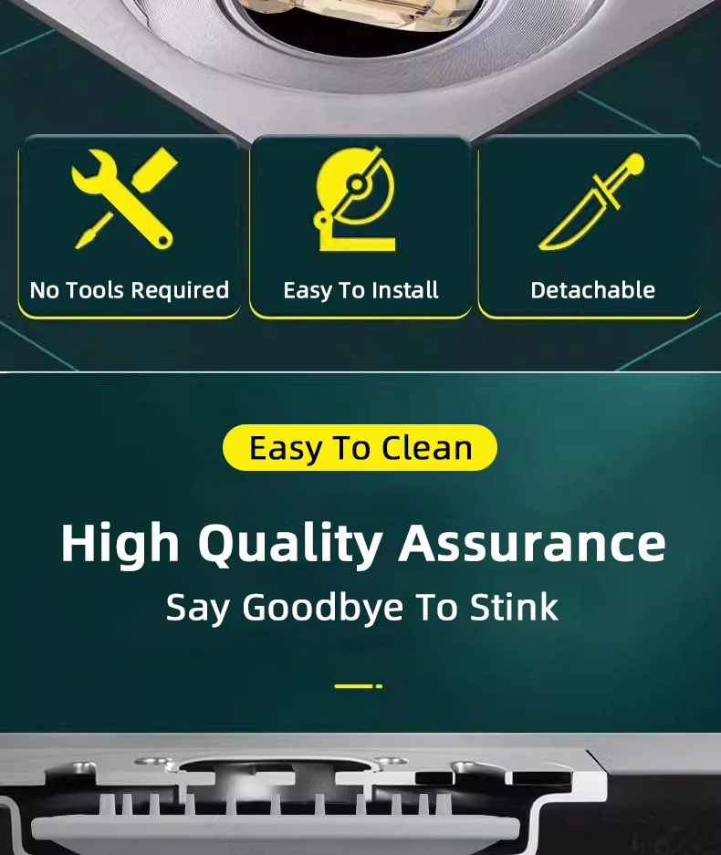 Description Picture 6 of itemUniversal floor drain inner core sewer deodorant anti-insect tool bathroom closed cover Shower Drain Cover ABS
