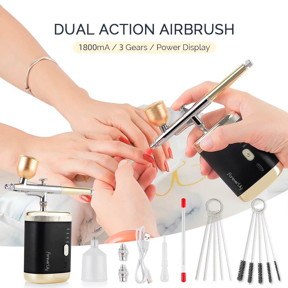 

Portable Airbrush Nail With Compressor Kit Nails Art Cake Painting Craft Airbrush Nano Oxygen Injector Airbrush Steam Gun