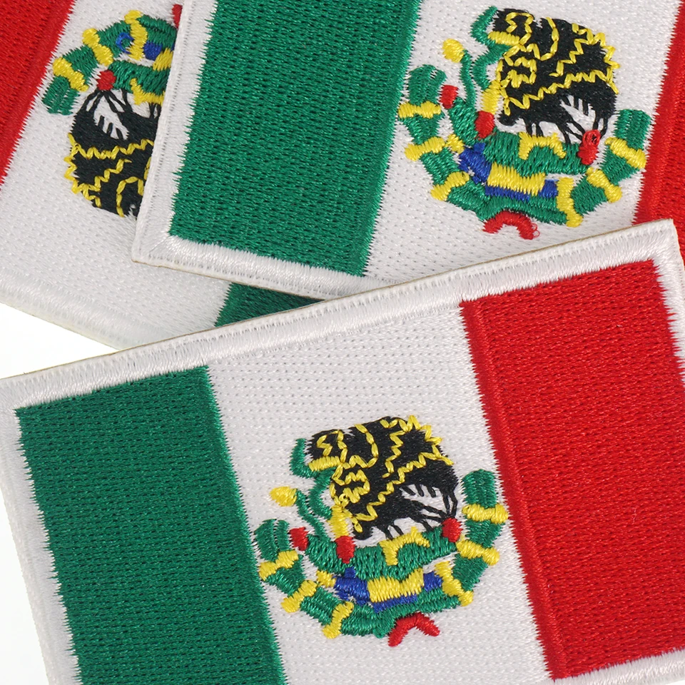 Patch Ricamate Bandiera Messico Con Colori Ufficiali - Scudo Ricamato - Patch Motociclistiche Ricamate - Patch Militari, Toppa Messico (Messico - Foto 8