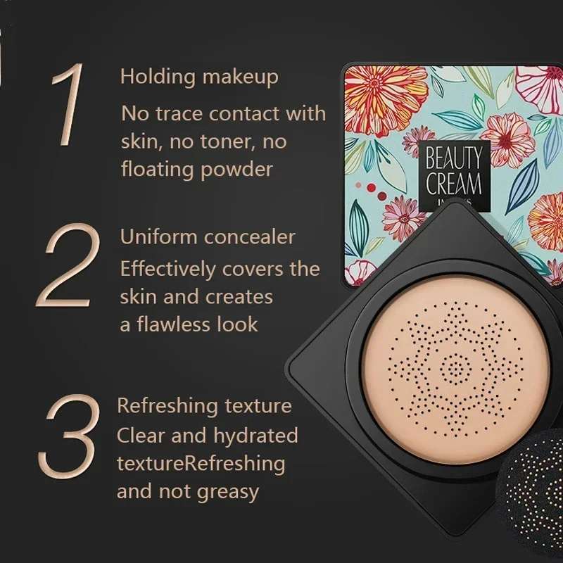 Mushroom Head Air Cushion, CC Cream Natural Moisturizing Foundation Concealer Whitening Oil-control Makeup Cosmetics BB Cream 4