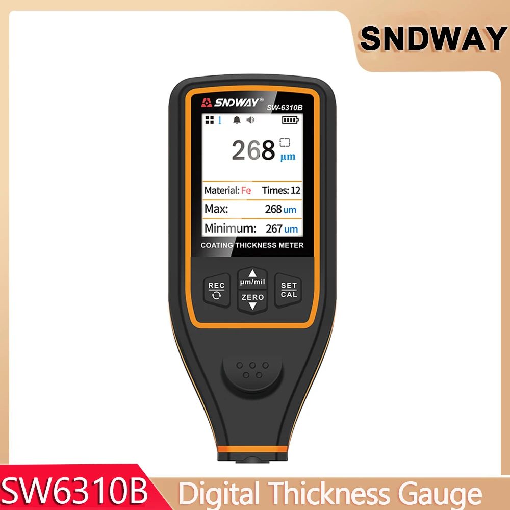 

Sndway SW6310 цифровой датчик толщины покрытия автомобильная краска резиновая эмаль ПК Группа анализа данных независимое хранилище толщиномер