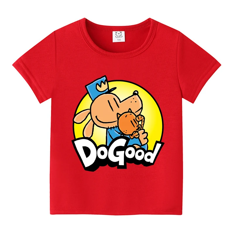New Dog Man Kids T-shirts Cute Cartoon Figure Graphic T-shirt Kawaii Baby Boys Casuals Short Sleeves Tops 2025 Children clothes 3