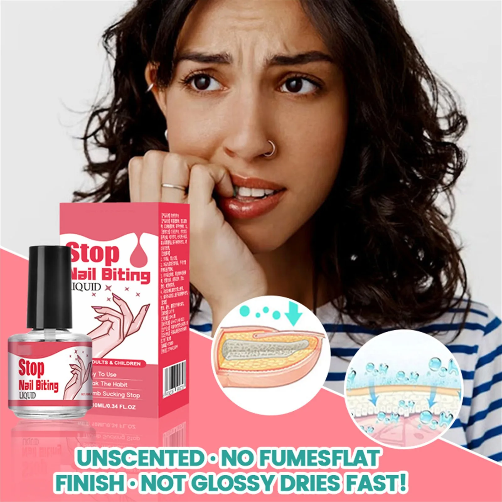 Stop Nail Biting Waters Bitter Nail Waters Helps Correct Biting Behavior Safty Thumb Sucking Stop For Kids Children 15ml nail biting stop water
