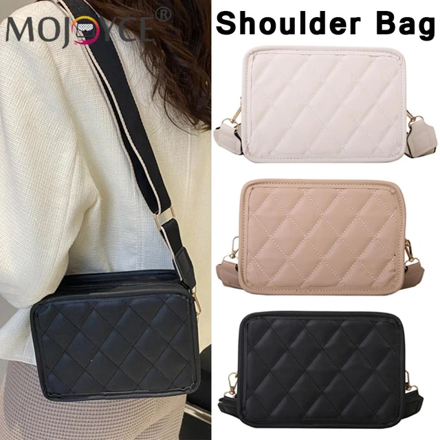 Fashion Women Shoulder Hand Bags Rhomboid Pattern Leather Ladies Messenger  Bags Wide Strap Men Waist Pack with Small Coin Purse