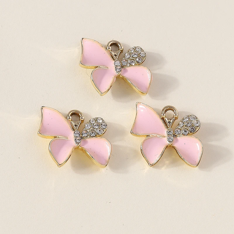 Leslie 10 Stück 6 Farben Kristall Schmetterling Charms Anhänger für Halskette Ohrring Armband Handarbeit Diy Schmuckherstellung Zubehör – Detail 7