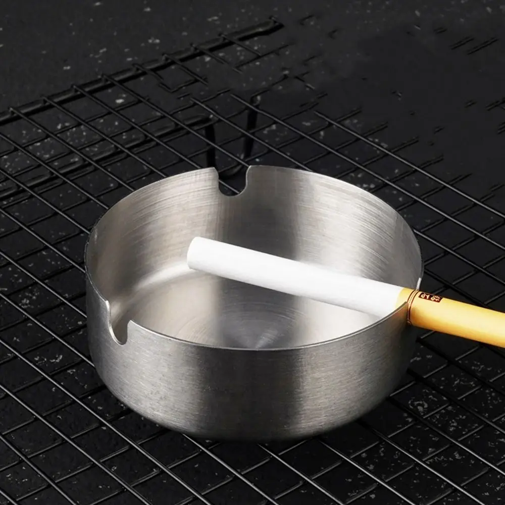 Stainless Steel Metal Ashtray 8cm Round Cigarette Accessories Smoker