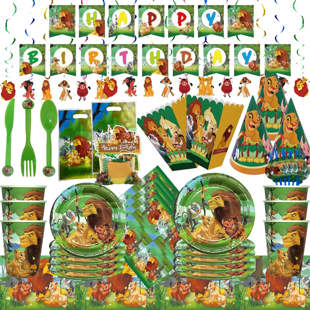The Lion King Party Theme Disney Lion King Simba New Usa E Getta Party Stoviglie Tazze Tovaglia Di Carta Baby Shower Decorazione
