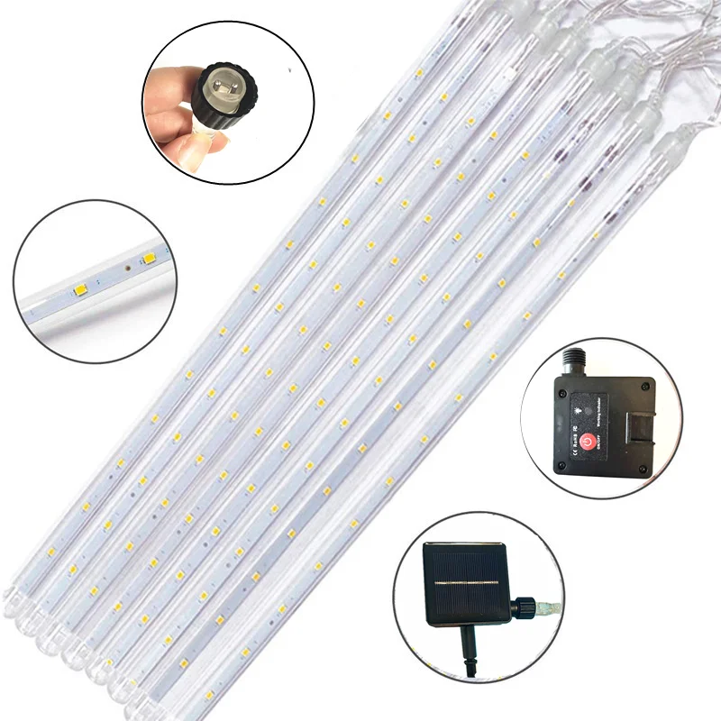 Description Picture 6 of itemSolar Led Meteor Shower Rain Lights Holiday String Lights Waterproof Garden Light 8 Tubes 30/50cm Christmas Wedding Decoration