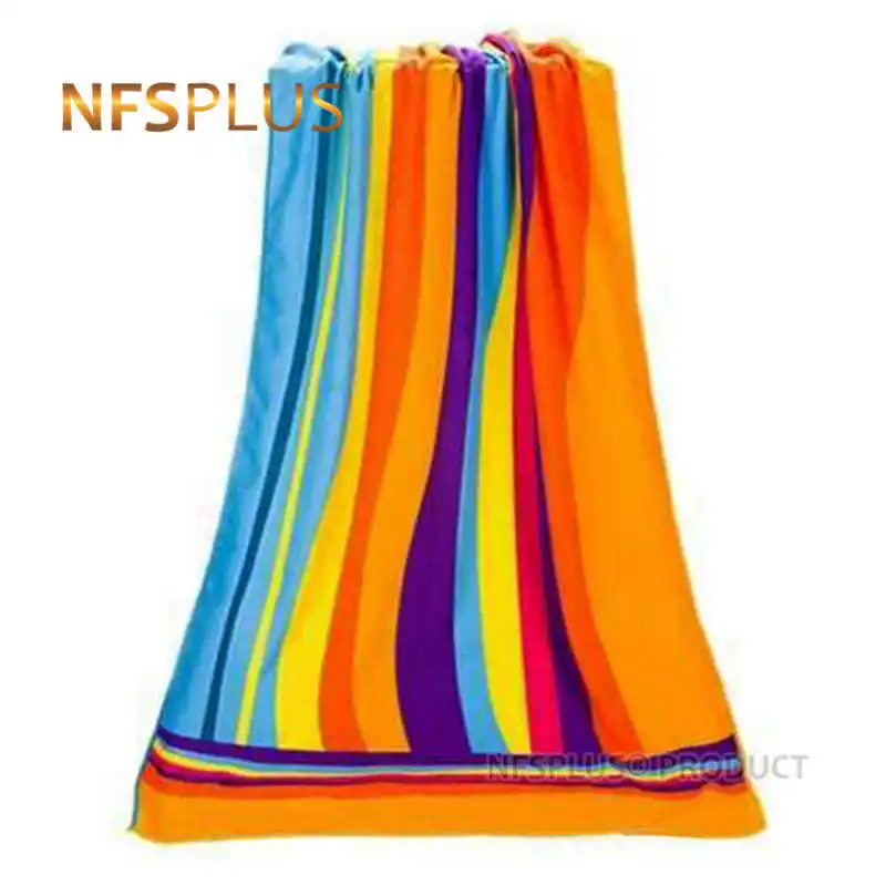 

Rainbow Microfiber Beach Towel For Adults 70x140cm Quick Dry Good Absorption Sports Bath Towel Running Swimming Gym Washcloth