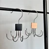 360° Rotating Storage Hanger Hook Multi-Claw Bag Metal Belts Rack Wooden Organizer For Bras Ties Scarves Household Closet Acces 6