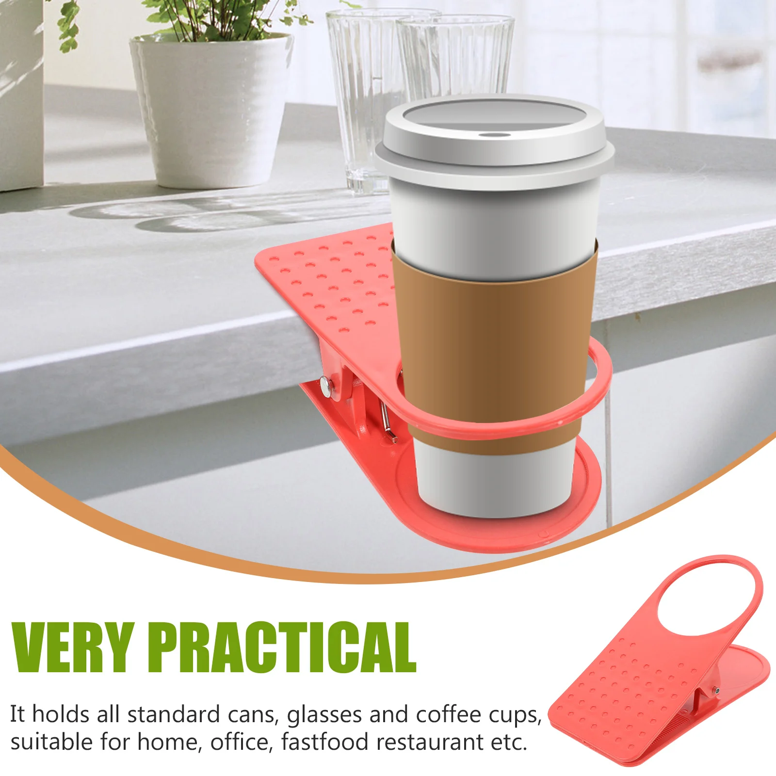 Cup Holder with Clamp for Desk Clip on Cupholders Drink Korean Table Clip-on Tables