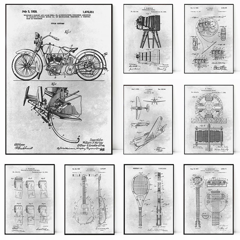 Legendary-Patents-Light-Poster-Design-drawings-instruments-home-digital ...