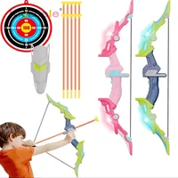Kids Archery Set with LED Light Up Bow & Arrow Target & Shield Hunting Shooting Toy for Boys Girls Summer Outdoor Sports Game 6+