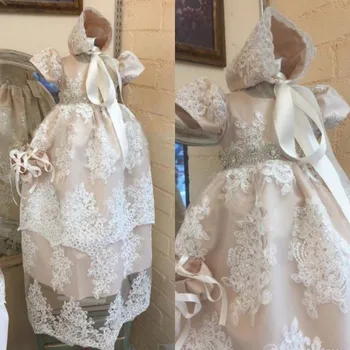 Pink Lace Baptism Dress 1