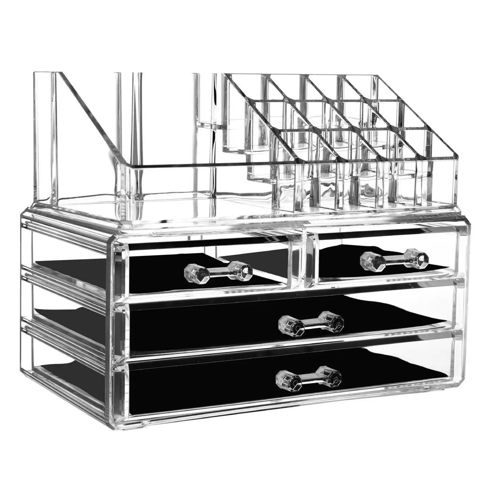 

Acrylic Cosmetic Storage Drawers Large Capacity Cosmetics Vanity Holder for Brushes Lipstick Nail Lotions