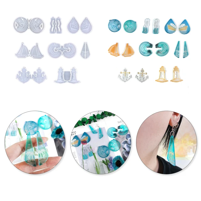 Diamond Crown Key Earring Silicone Mold for DIY Epoxy Resin Craft Pendant  Ornament Jewelry Making Findings