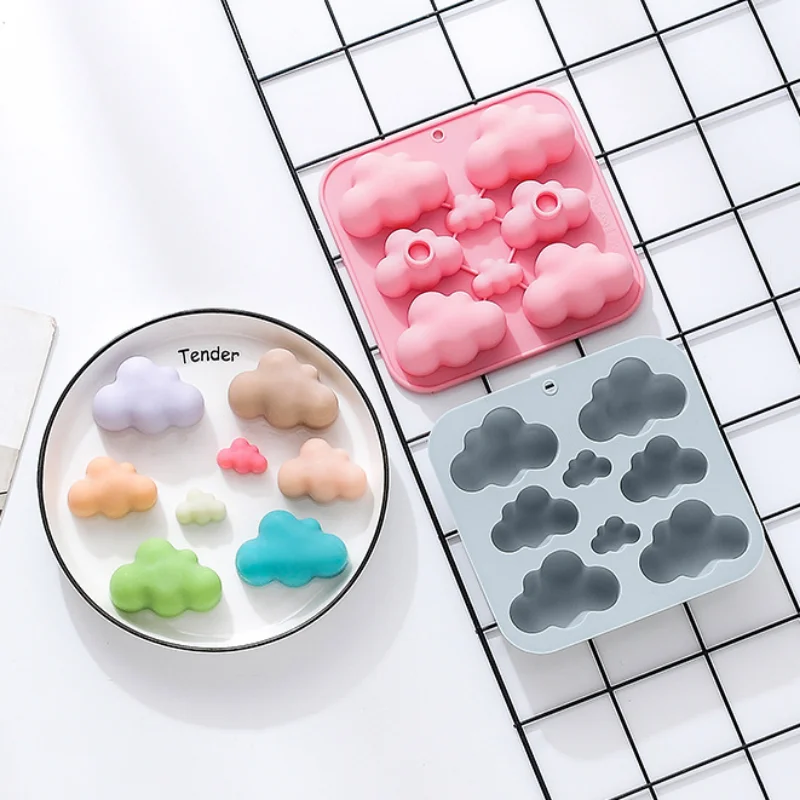 8 Cavities Cartoon Cloud Silicone Soap Mold DIY Candle Resin Plaster Making Set Chocolate Biscuit Cake Ice Mould Home Decor Gift silicone soap molds epoxy resin molds