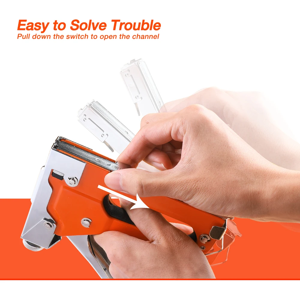 Construction Stapler 3-in-1 Manual Nail Gun With 3000 Staples Upholstery Stapler for Wood Furniture Home DIY nail stapler