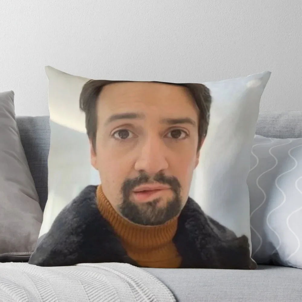 

manuel miranda lip bite meme Throw Pillow Decorative Cushion Cover Cushion Cover
