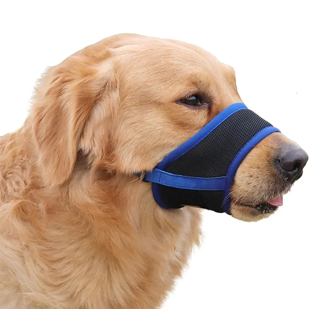 Dog Muzzles Lightweight Breathable Air Mesh Muzzle Small Medium Large Dogs Adjustable Loop Pet Puppy Muzzle Allows Drinking Dog Muzzle