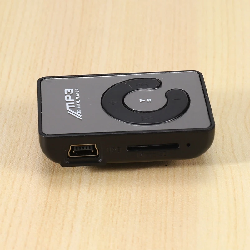2X Mini Mirror Clip USB Digital MP3 Music Player Support 8GB SD TF Card Black