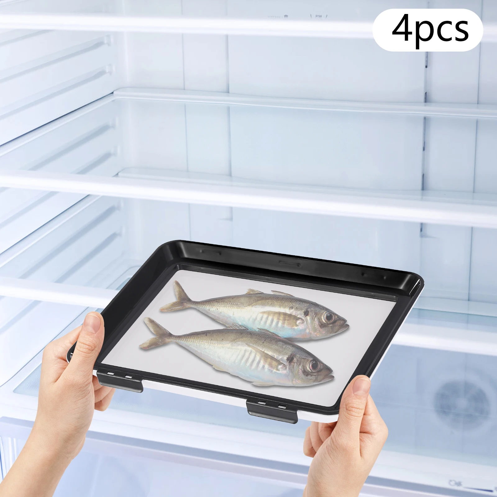 8pcs/6pcs/4pcs Reusable Food Storage Containers Airtight Lock Freshness Plates Set Stackable for Fridge/Freezer
