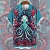 3d Printed Marine Life Octopus Pattern Summer Men's Casual Short-sleeved Shirt Street Hip-hop Trend Tops Oversized T-shirt S-5XL 3