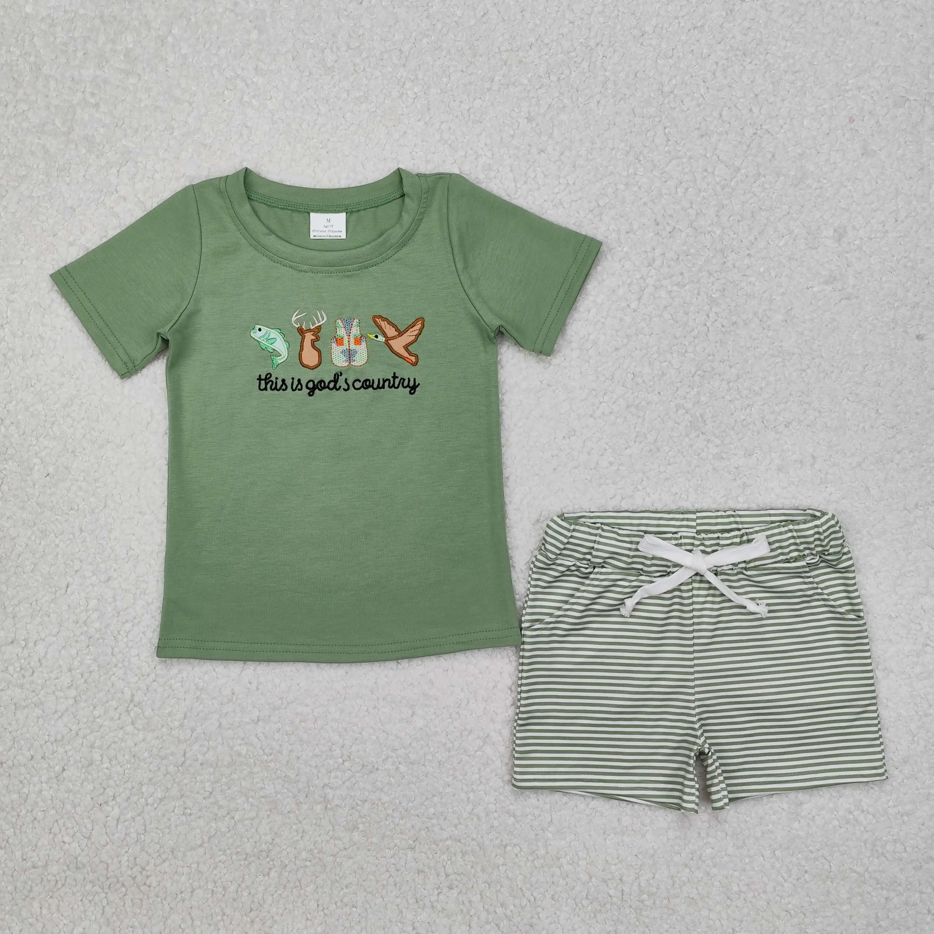 Baby Boy Girl Clothes Embroidery Country Fish Deer Duck Sibling Clothing Infant Girls Boys Rompers Outfits Matching
