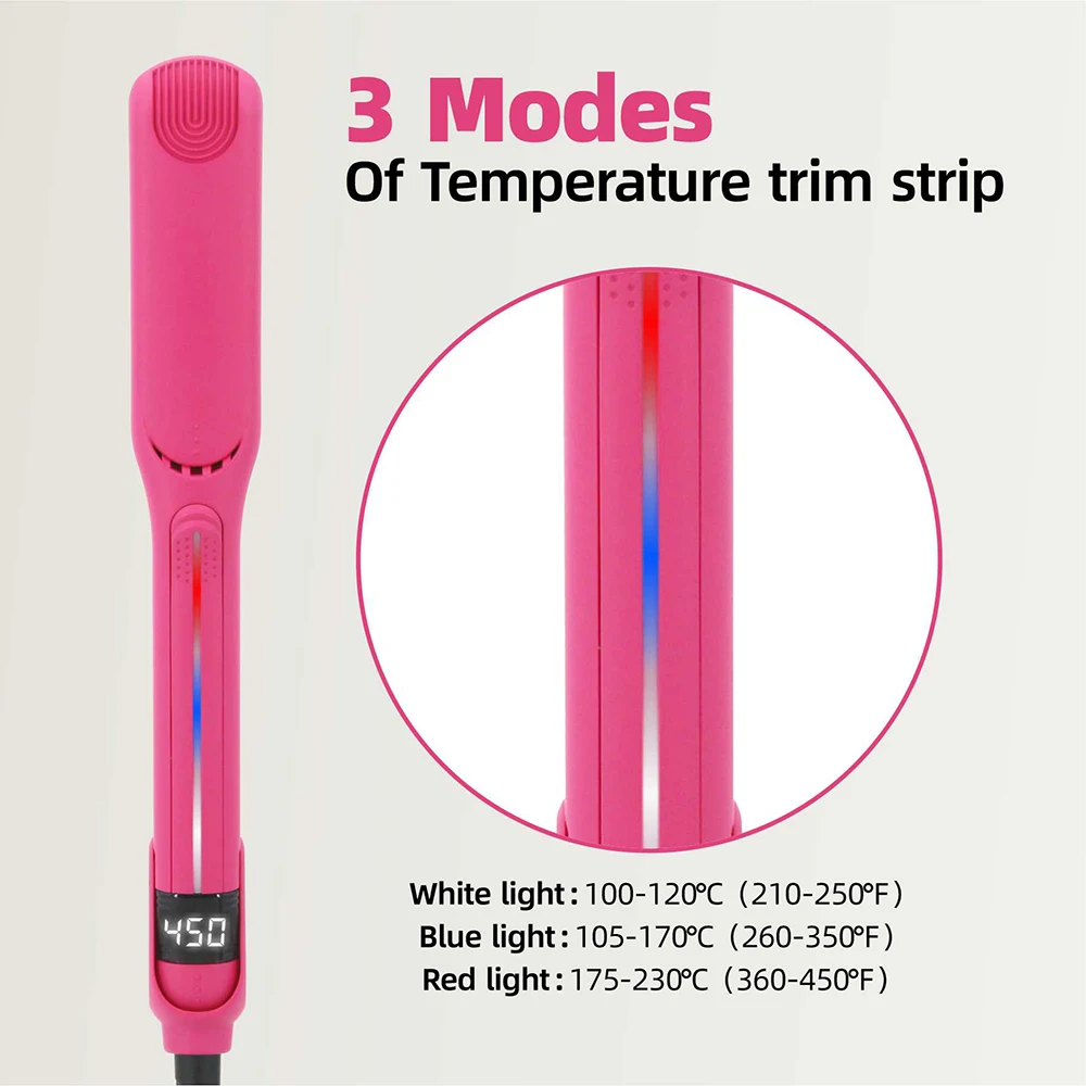 Infrared Hair Straightener Curler Ceramic Plate 230℃ / 450°F Fast Heating Professional 2 In 1 Hair Flat Irons 100-240V 4