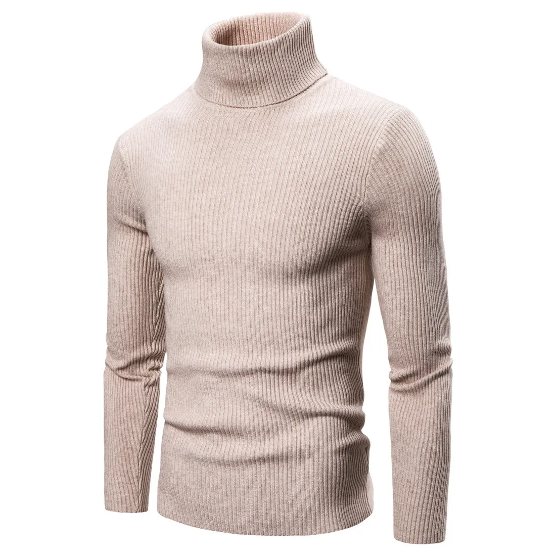 

New Streetwear Men's Winter Warm Cotton High Neck Pullover Jumper Sweater