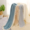 Baby Blankets Soft Gauze Comfortable Swaddling Newborn Infant Fashion Fringed Blanket Maternity Breastfeeding Cover Baby Bedding 2
