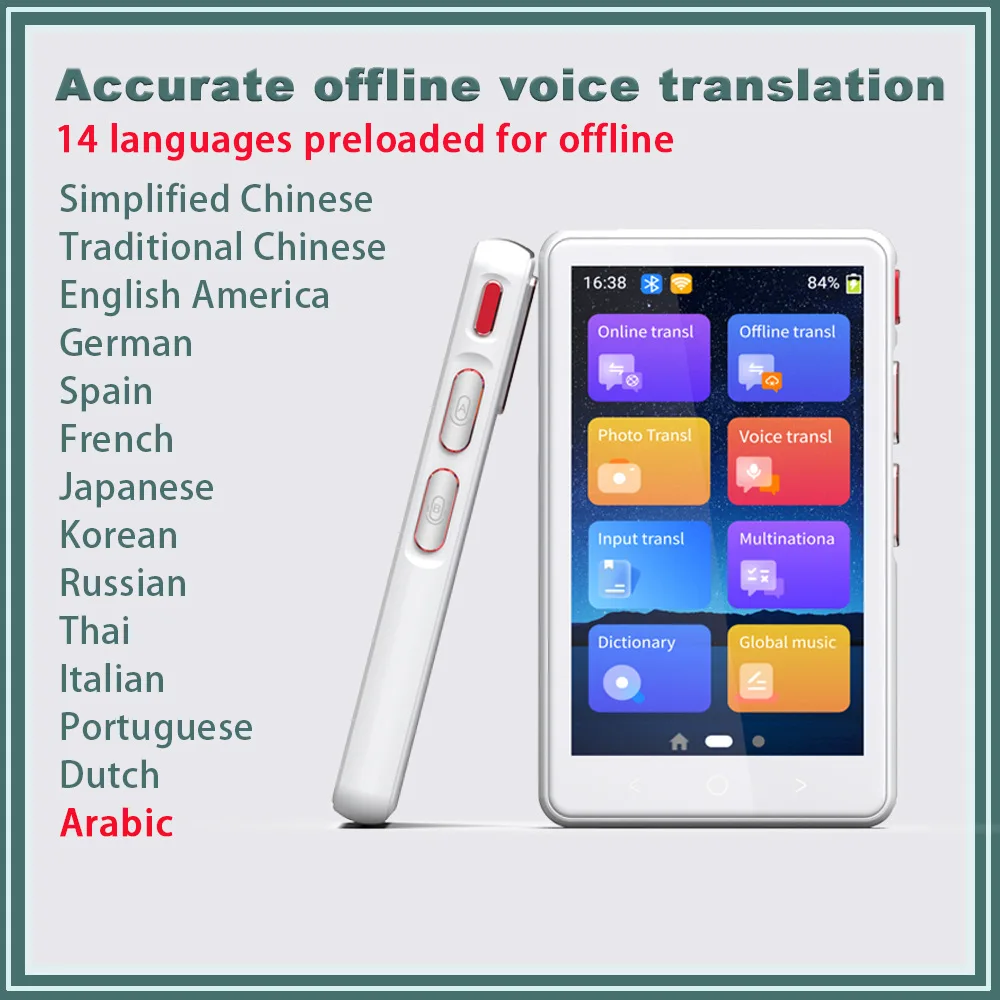 Tradutor de voz inteligente portátil, em tempo real, multilíngue, Speech  Interactive, Tradutor offline, Viagens de negócios, P40, 135 Idiomas