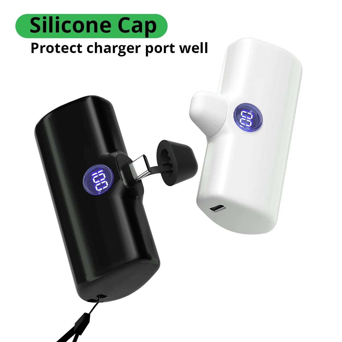 Portable Charger Fast Charge Type C External Battery for iPhone Samsung Xiaomi Built-in Cable Quick Charge Pocket Power Bank 6