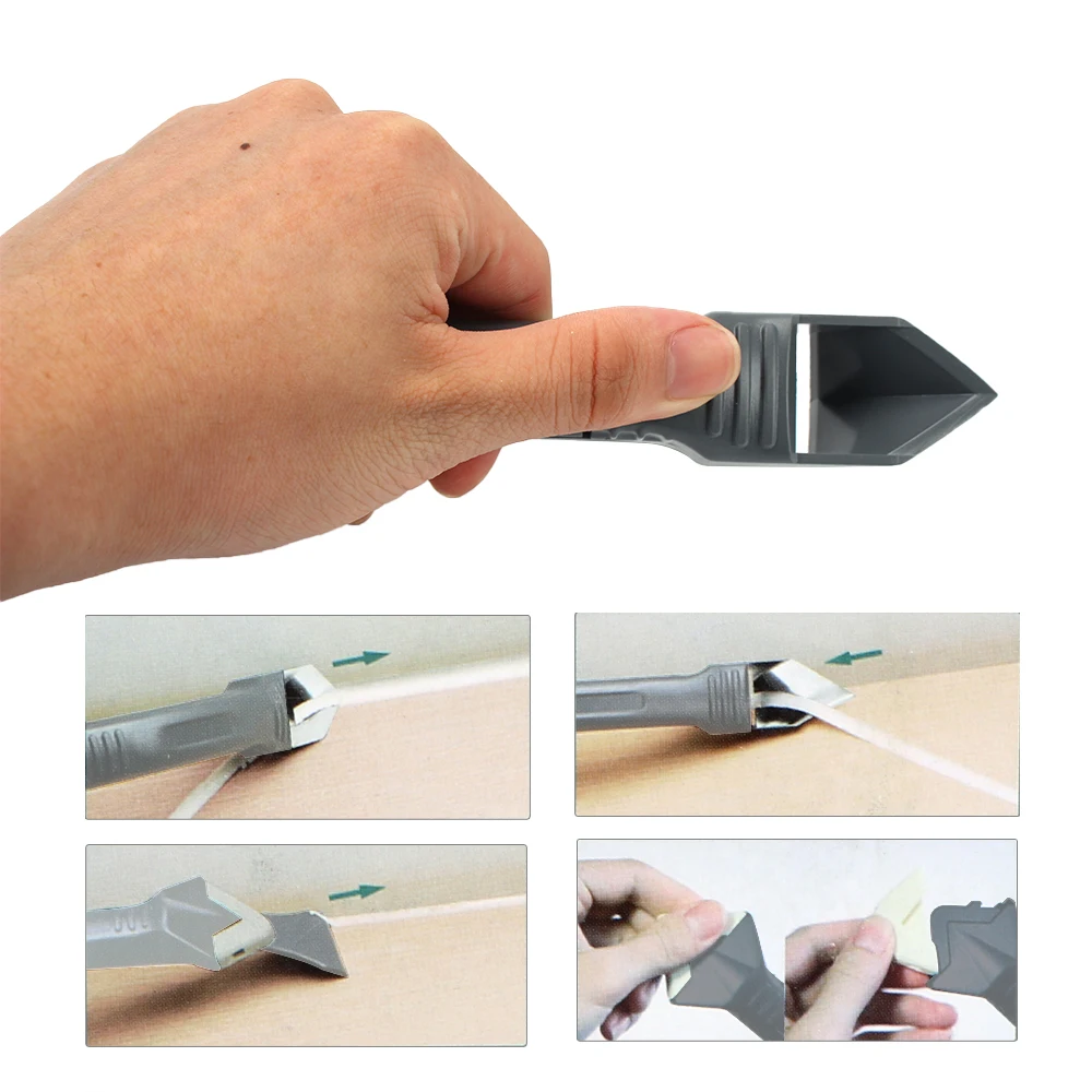 

DIYWORK 3 In 1 Plastic Metal Scraper Silicone Sealant Spreader Spatula Window Squeegees Cement Caulk Removal Tool
