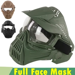 Tactical Combat Shooting Mask PC Lens Full Face Military Airsoft Protection Mask Breathable Hunting Paintball Face Masks
