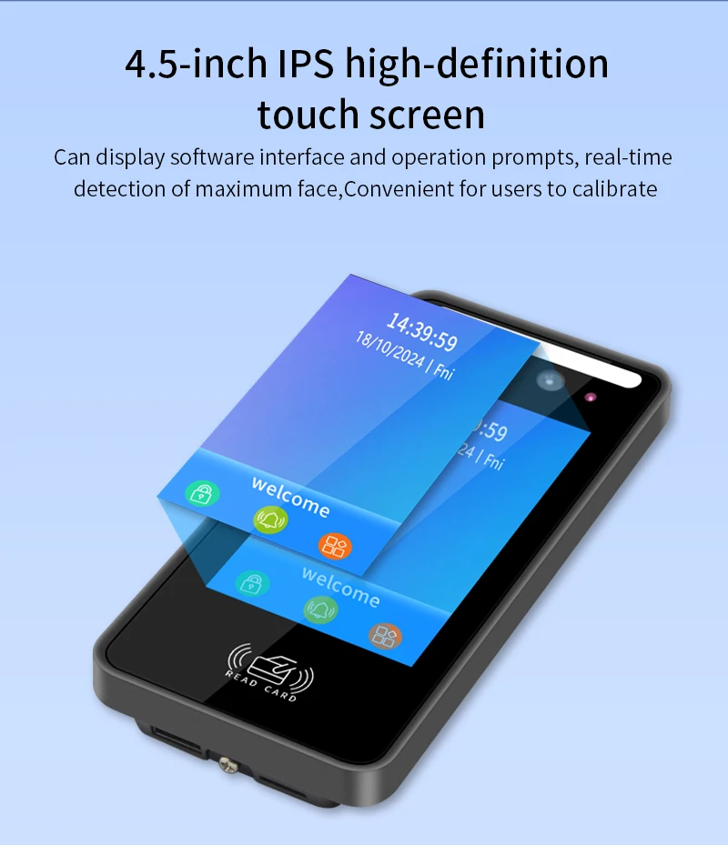 Wall Mount Dynamic facial recognition attendance andaccess control machine 1000