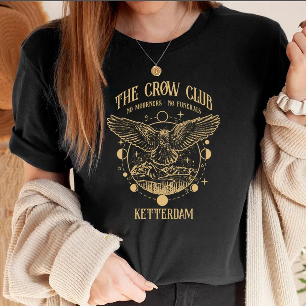 

Six of Crows T Shirt No Mourners Merch Ketterdam Crow Club Shirts Gothic Tee Unisex Short Sleeves Tops Aesthetic Clothes