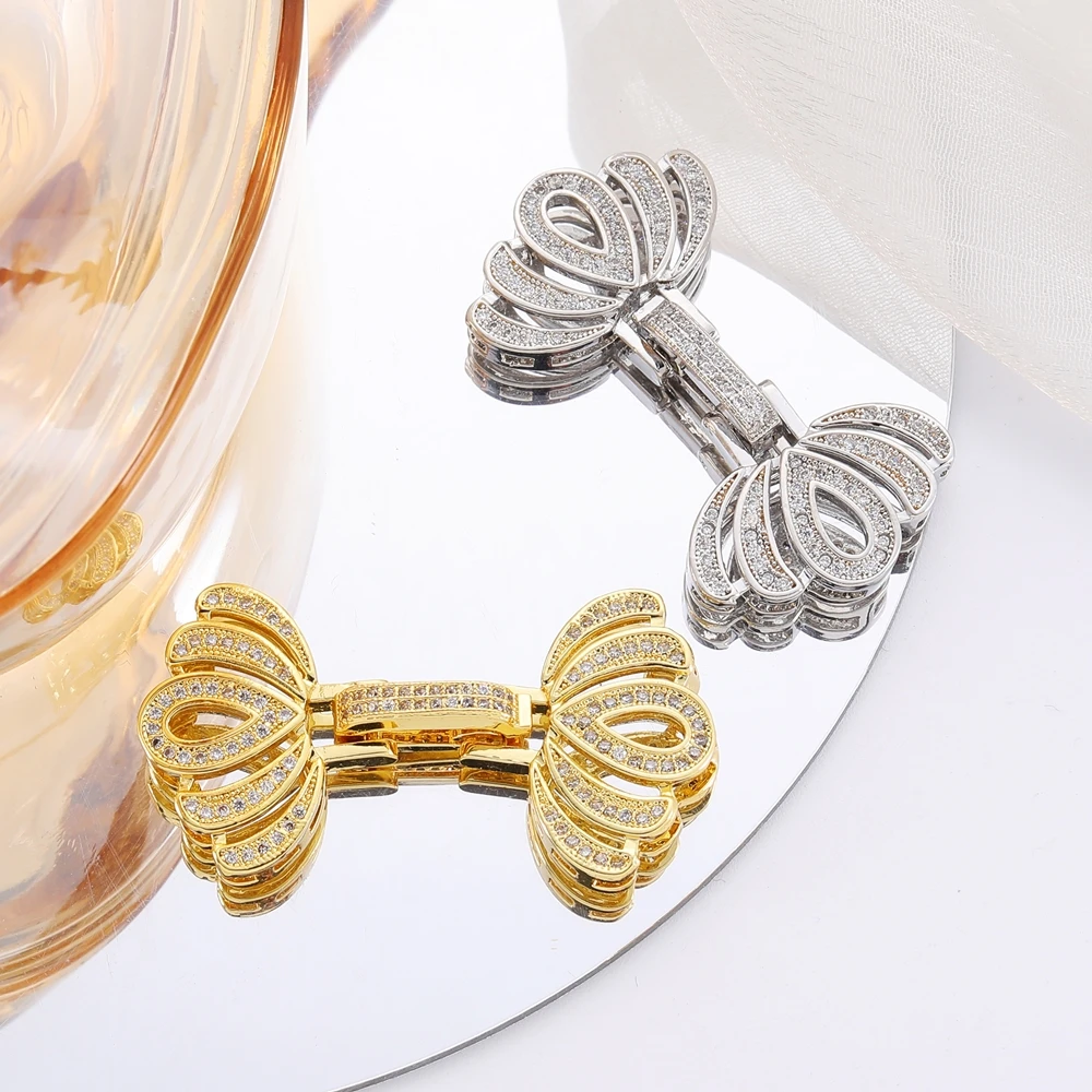 Juya Micro Pave Zirkon Anhänger Befestigungs elemente Stecker Verschluss Verschlüsse Zubehör für DIY Frauen Luxus Perlen Edelsteine Schmuck herstellung – Detail 13