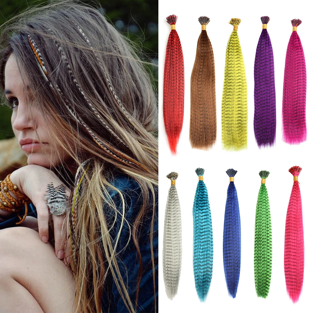 Synthetic Feather Hair Extensions Colored Feather Hair Extensions