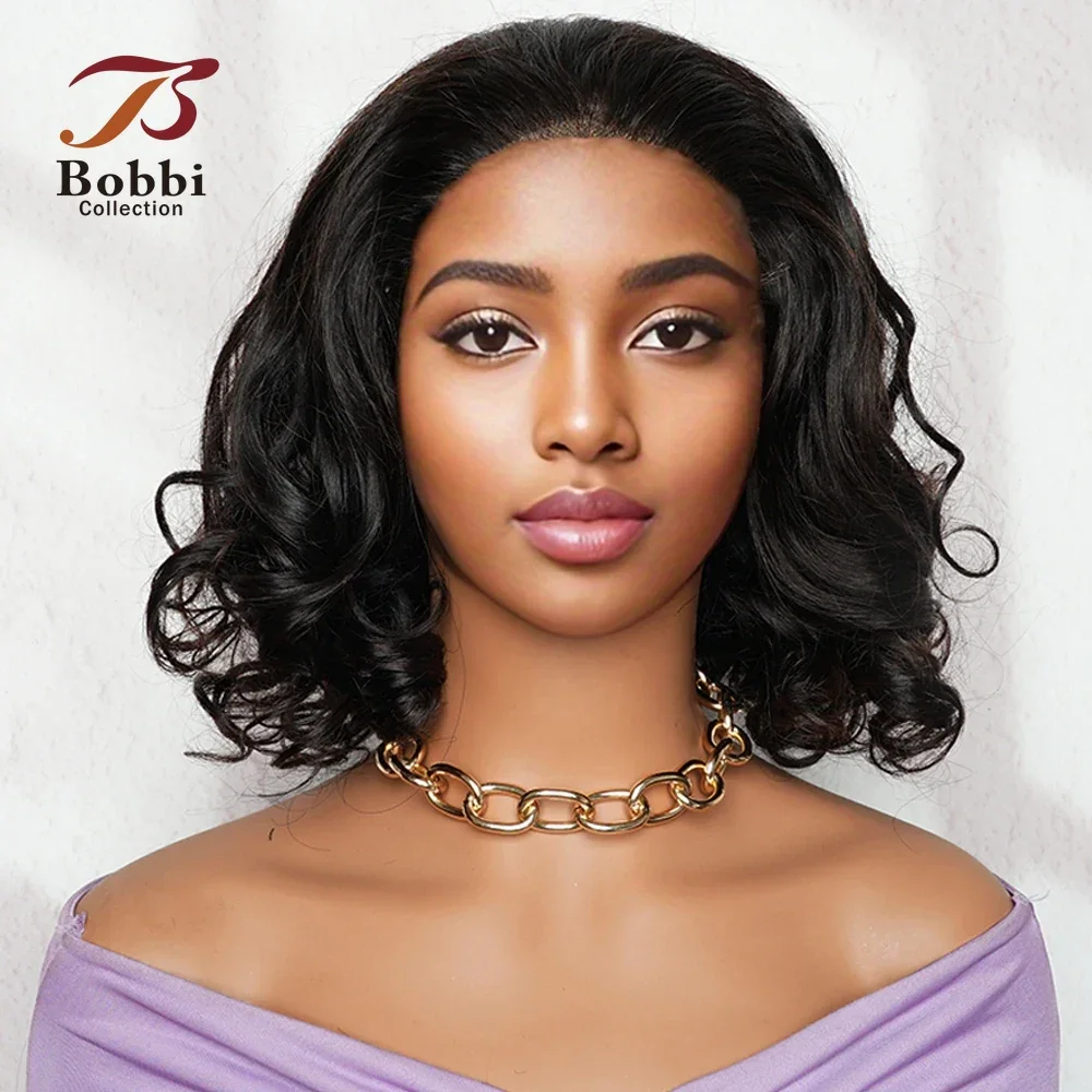 Loose Wave Human Hair Wig 5x5 Lace Front Wig For Women Natural Black Pre-plucked Transparent Lace