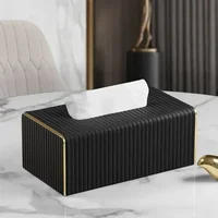 2025High Quality Streak Luxury Leather Tissue Box,European Style Tissue Box Holder,Living Room Hotel Home Decoraction Tissue Box 2