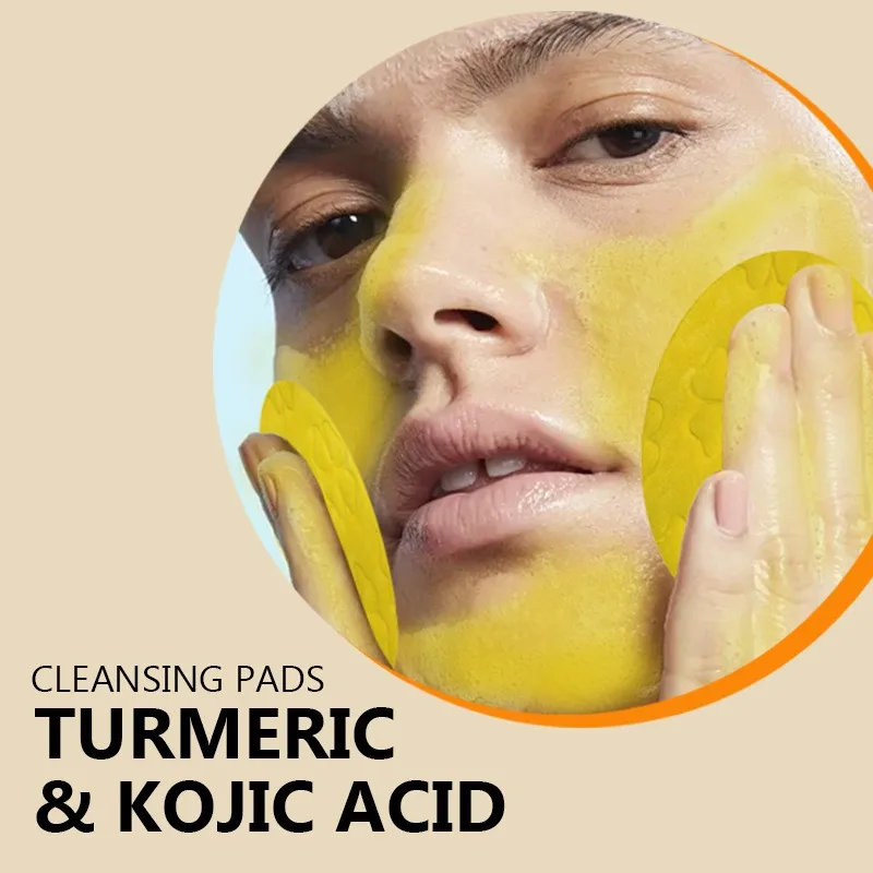 Turmeric Cleansing Pads Kojic Acid Cleansing Pads Helps Balance Skin Oil And Water Remove Excess Keratin From The Body'S Skin 3