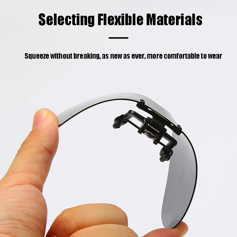 Frameless Flip Up Clip On Sunglasses Clip Polarized Eyeglasses Myopia Glasses Night Vision Driving UV400 Eyeglasses