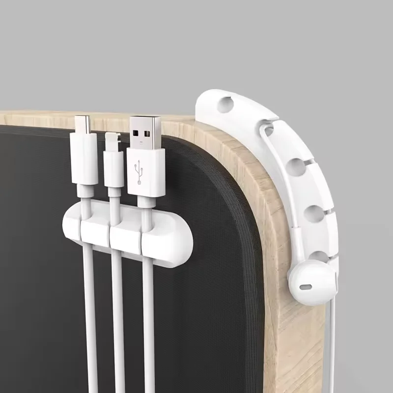 Data Cable Organizer Home Office Desktop Organizer Multifunctional Self-adhesive Wire Collective Cable Protector Fixed Buckle